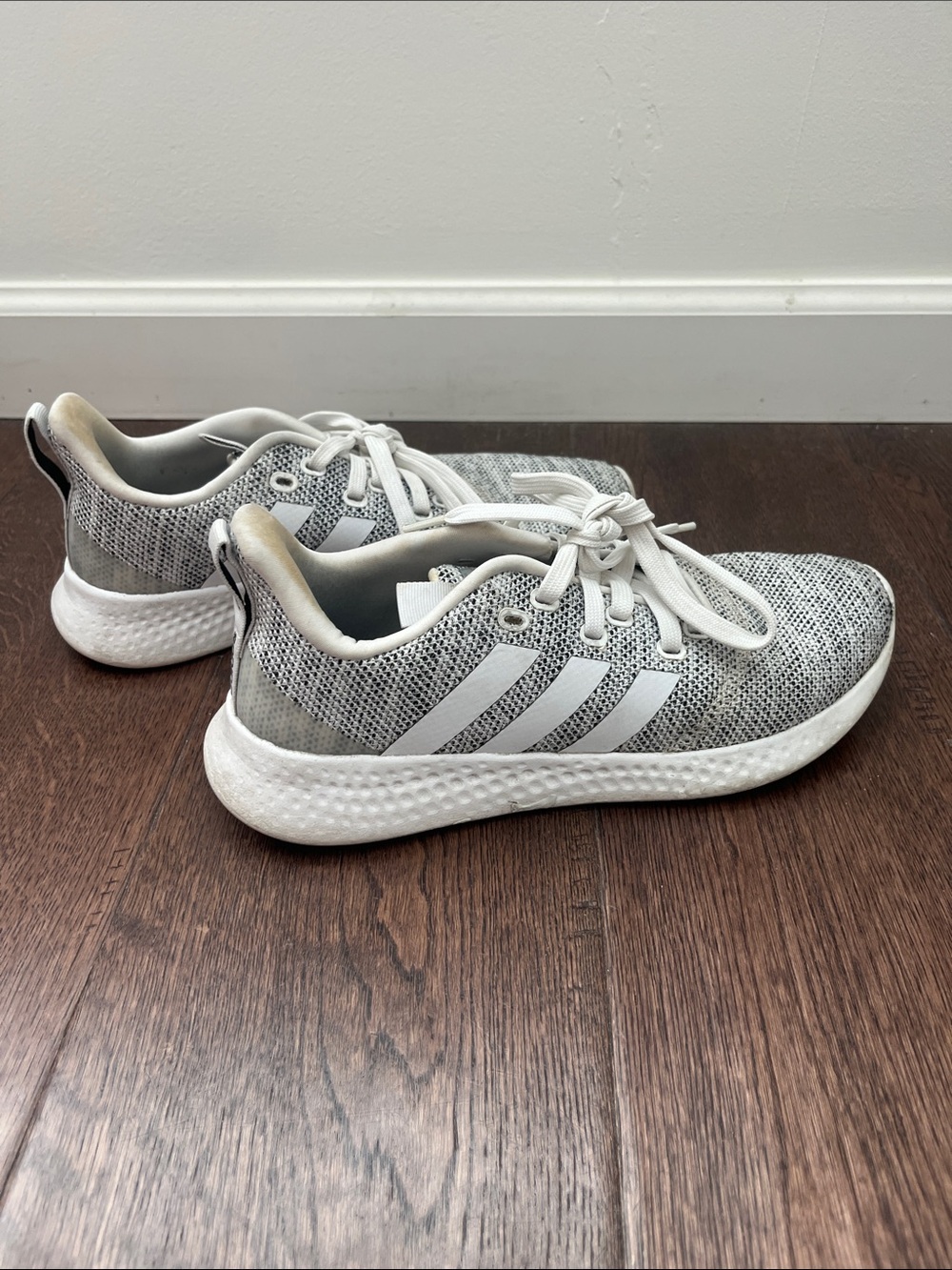 Adidas Women’s Lightweight Grey Knit Running Sneakers